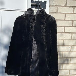 Beautiful faux black mink coat
